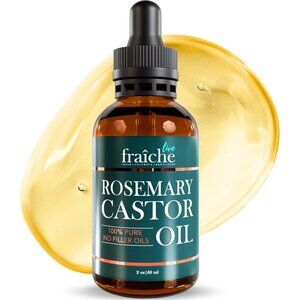 Live Fraiche Rosemary & Castor Oil for Hair Growth Strengthening & Repair 2oz